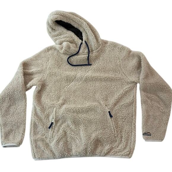 Chubbies Hoodie size Large Beige Fleece Sherpa Pullover Sweater Cozy - Picture 1 of 7
